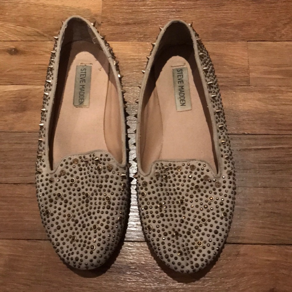 Steve Madden gold spiked flats